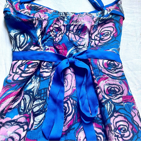 Modern Floral Print Spaghetti Strap Blouse INC International Concepts Size 2 - Picture 7 of 15